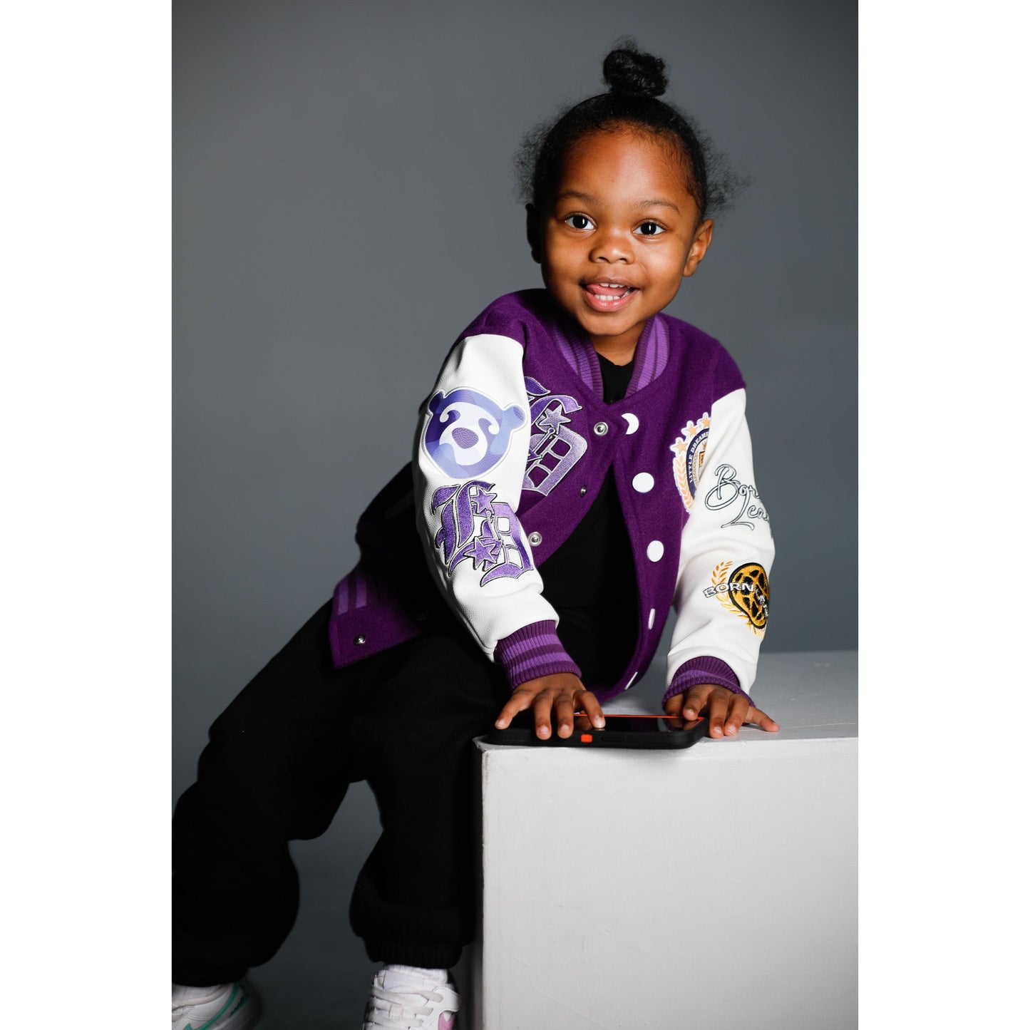 Born Leader Varsity Jacket - Empowerment Purple