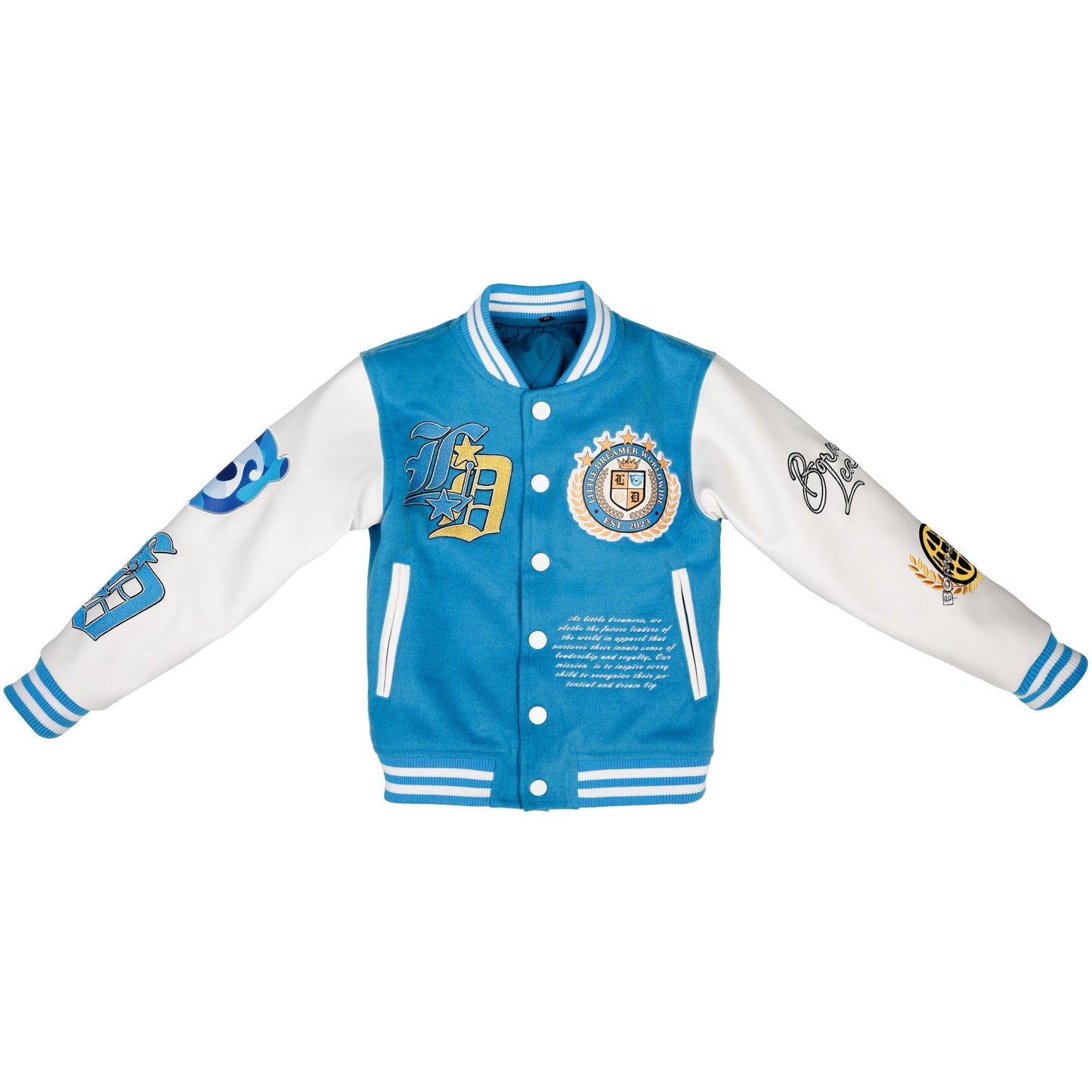 Born Leader Varsity Jacket - Regal Blue