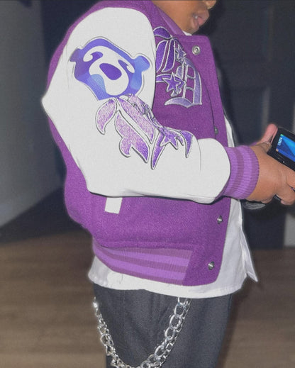 Born Leader Varsity Jacket - Empowerment Purple